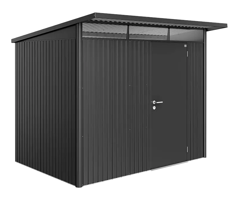 Gerätehaus AVANTGARDE®, Größe 5, dunkelgrau-metallic, mit Einflügeltür