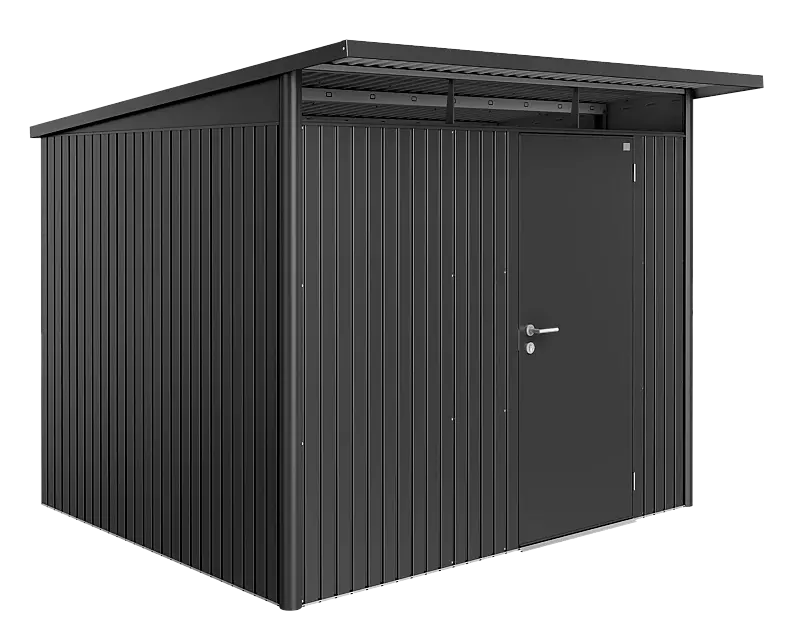 Gerätehaus AVANTGARDE®, Größe 6, in dunkelgrau-metallic, mit Einflügeltür