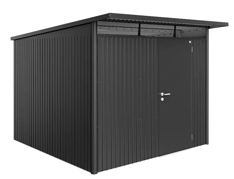 Gerätehaus AVANTGARDE®, Größe 7, in dunkelgrau-metallic, mit Einflügeltür