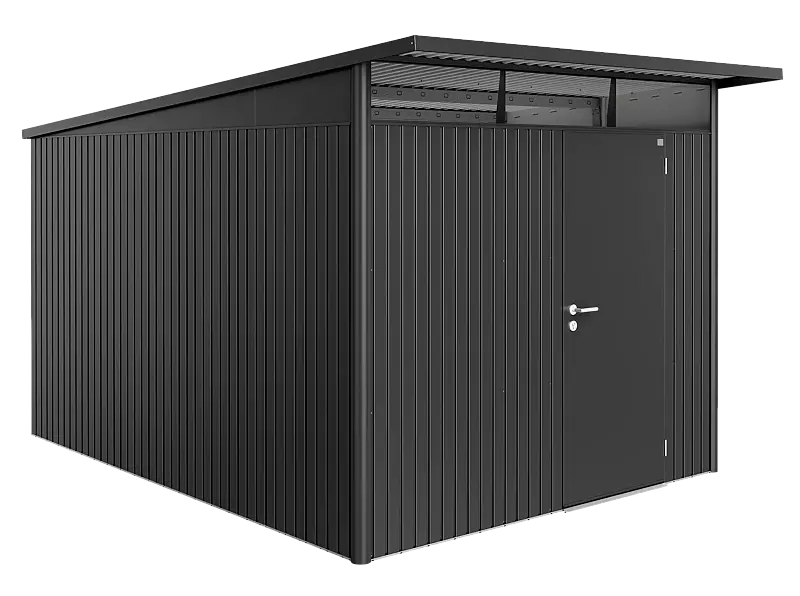 Gerätehaus AVANTGARDE®, Größe 8, in dunkelgrau-metallic, mit Einflügeltür