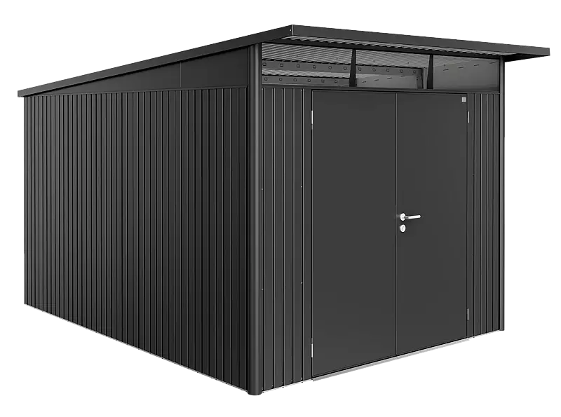 Gerätehaus AVANTGARDE®, Größe 8, in dunkelgrau-metallic, mit Doppelflügeltür