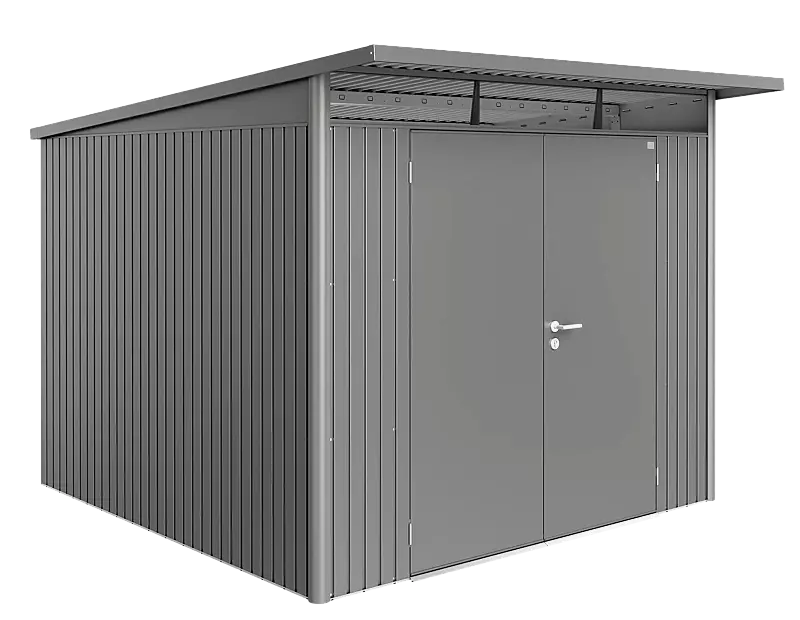 Gerätehaus AVANTGARDE®, Größe 7, in quarzgrau-metallic, mit Doppelflügeltür