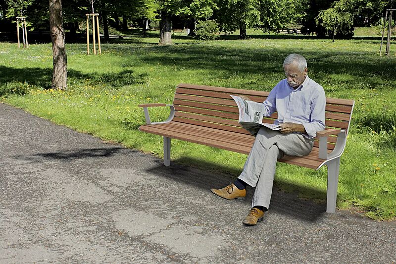 Seniorenbank EMAU SOLO mit Jatobaholzbelattung