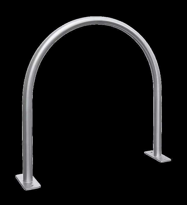Anlehnbügel PALERMO ohne Quersteg, zum Aufdübeln, Edelstahl