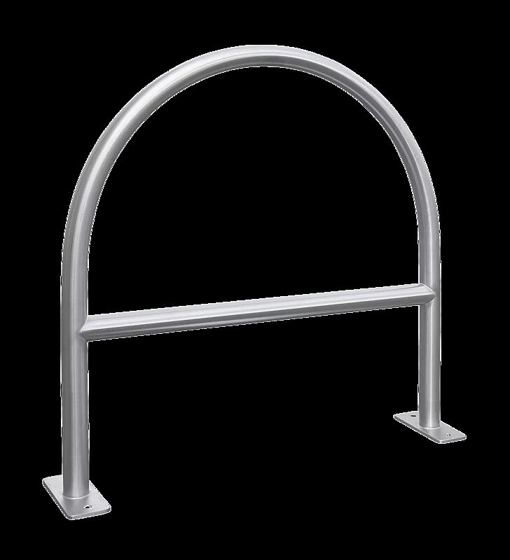 Anlehnbügel PALERMO mit Quersteg, zum Einbetonieren, Edelstahl