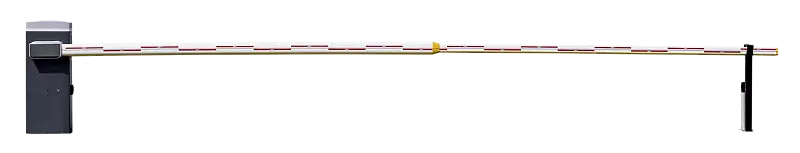 Schrankenanlage BUSSET, Absperrbreite 7,60 m mit 4 + 4 m Telekop-Schrankenbaum