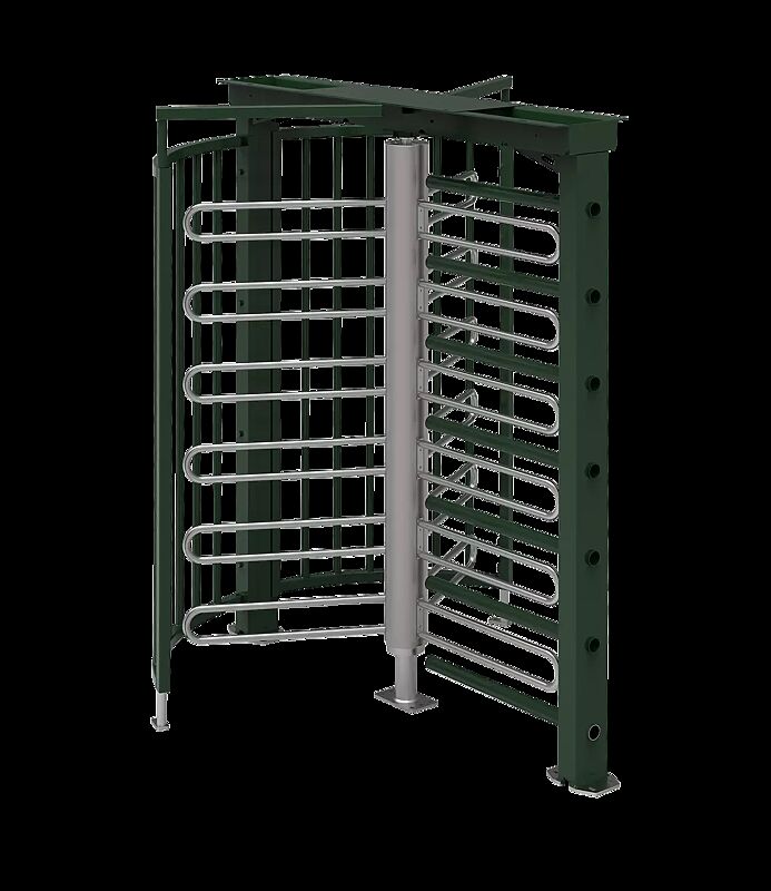 Drehkreuz LARDOS, zum Aufdübeln, ohne Bodenrahmen, ohne Übersteigschutz, in RAL 6005 moosgrün