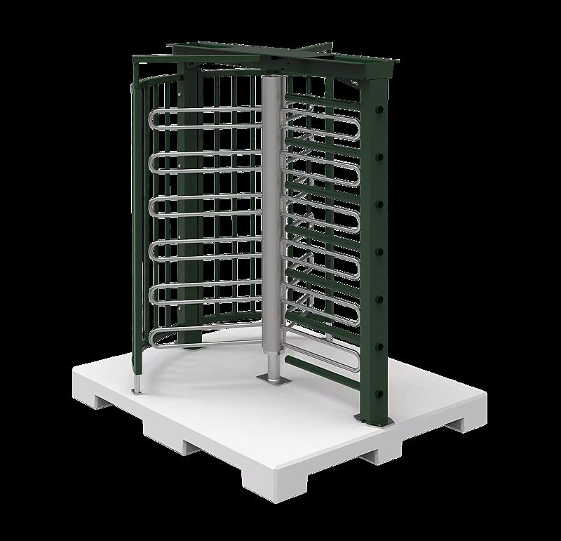 Drehkreuz LARDOS, mit fertiger Betonversetzplatte, zum mobilen Aufstellen, fertig montiert, ohne Übersteigschutz, in RAL 6005 moosgrün