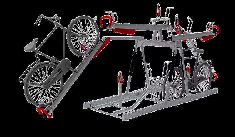 Doppelstock-Fahrradparksystem EASYLIFT 500 D, doppelseitig, 8 Stellplätze
