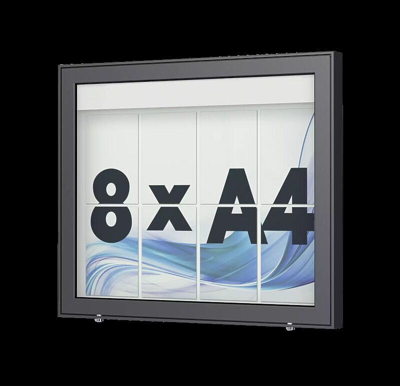 Schaukasten LIMOGES zur Wandbefestigung, für 8 x DIN A4, in DB 703 eisenglimmer