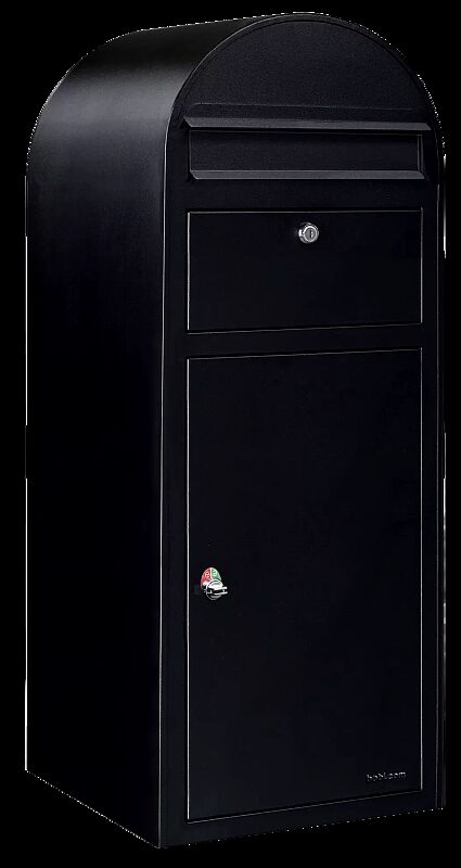 Brief- und Paketkasten BOBI CARGO zur Wandbefestigung, in RAL 9005 tiefschwarz