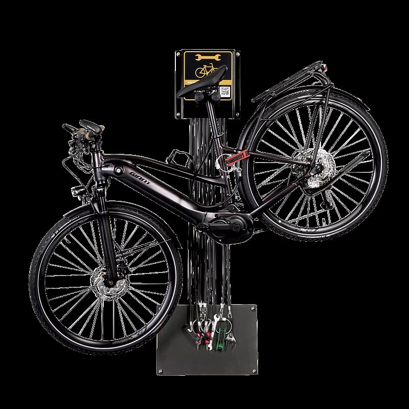 Servicestation ASSIST LIGHT, thermoplastbeschichtet in RAL 9005 tiefschwarz