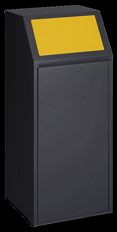 Wertstoffsammler MANCHESTER, Einwurfklappe in RAL 1023 verkehrsgelb