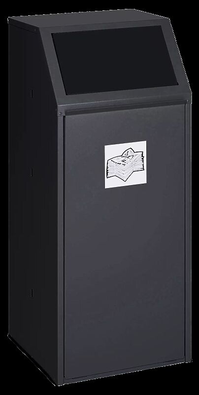 Wertstoffsammler MANCHESTER, mit Piktogramm Wertstoffe, Einwurfklappe in RAL 7021 schwarzgrau