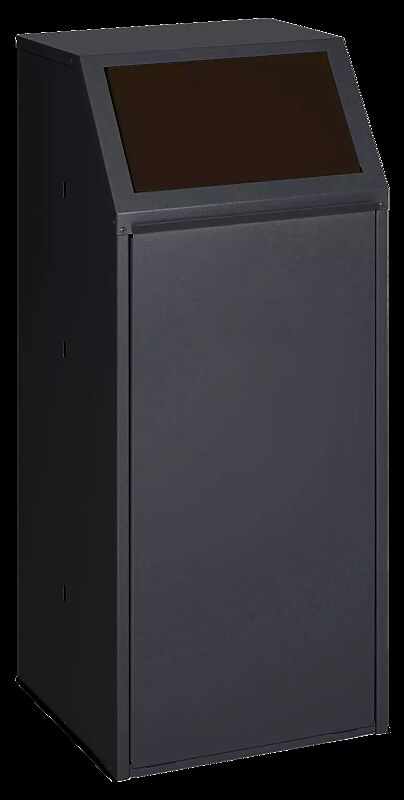 Wertstoffsammler MANCHESTER, Einwurfklappe in RAL 8014 sepiabraun