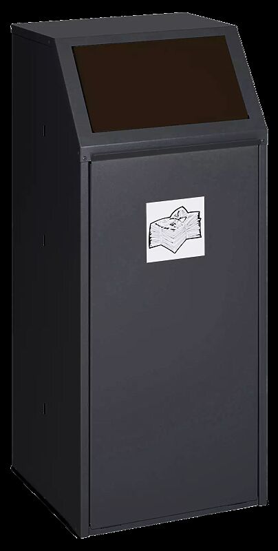 Wertstoffsammler MANCHESTER, mit Piktogramm Wertstoffe, Einwurfklappe in RAL 8014 sepiabraun