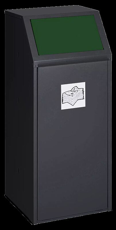 Wertstoffsammler MANCHESTER, mit Piktogramm Wertstoffe, Einwurfklappe in RAL 6001 smaragdgrün