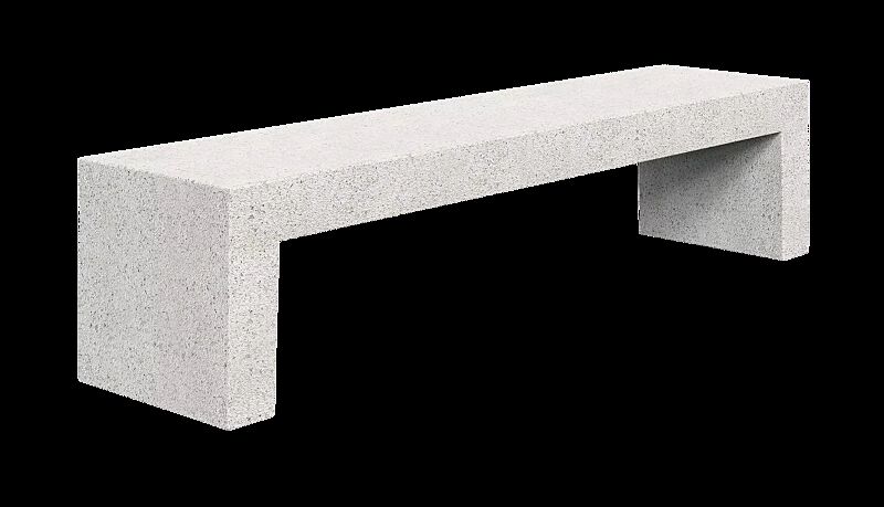 Sitzbank VENEZIA aus rekonstituiertem Marmor, Sitzfläche geschliffen, in weiß carrara