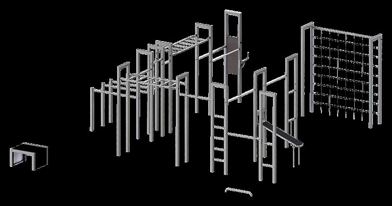 Calisthenics-Anlage M-FELD, Ausführung Basic, Serie BARFORZ