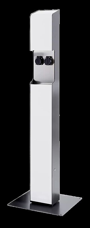 Ladesäule CAVAN, ohne Zugangsautorisierung, Edelstahl in eisenglimmer ähnlich DB 703 Ladesäule CAVAN, mit RFID-Zugangsautorisierung und LED-Signalisierung, Edelstahl in eisenglimmer ähnlich DB 703
