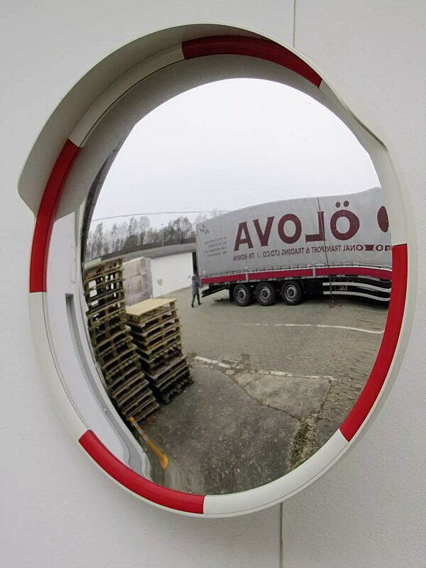 Verkehrsspiegel SEWEN, Ø 800 mm, in rot-weiß