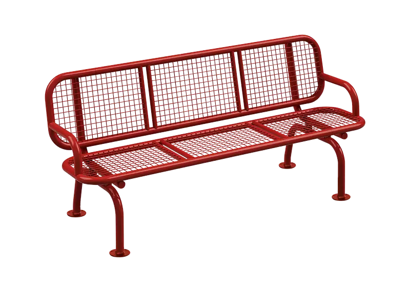 Sitzbank SPOLETO mit Armlehnen, in RAL 3020 verkehrsrot