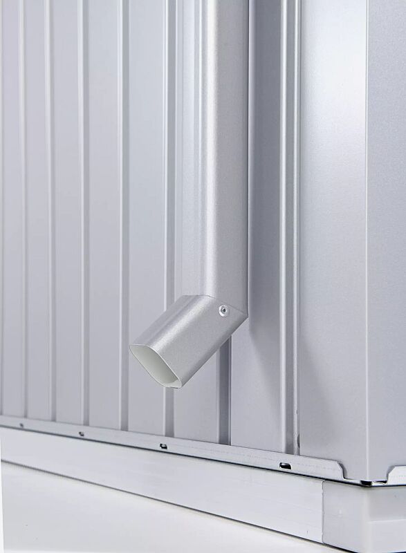 Regenfallrohr-Set, in silber-metallic