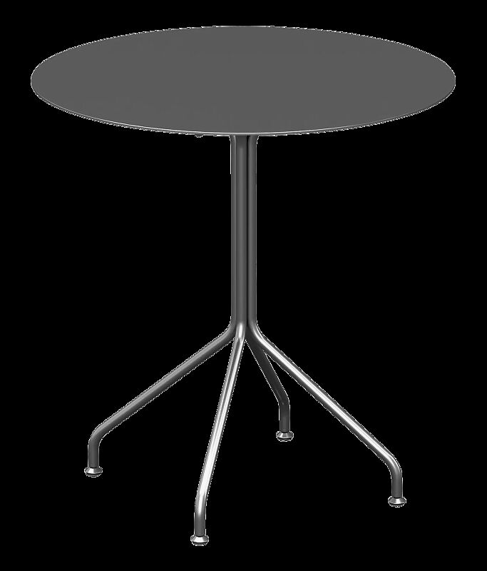 Tisch BOHÉM mit runder Auflage, aus Edelstahl