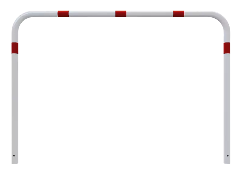 Sperrzaun VIHTI ohne Knieholm, Sperrbreite 2,0 m, zum Einbetonieren, feuerverzinkt und weiß pulverbeschichtet mit roten Reflexstreifen