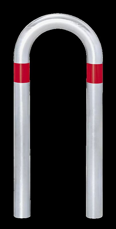 Ladesäulenschutzbügel ADAST, Breite 360 mm, zum Einbetonieren, mit 2 Reflexstreifen in rot