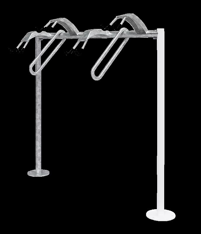 Lenkerhaltesystem APROPOS einseitig, Anbauelement, zum Aufdübeln, 4 Stellplätze, feuerverzinkt