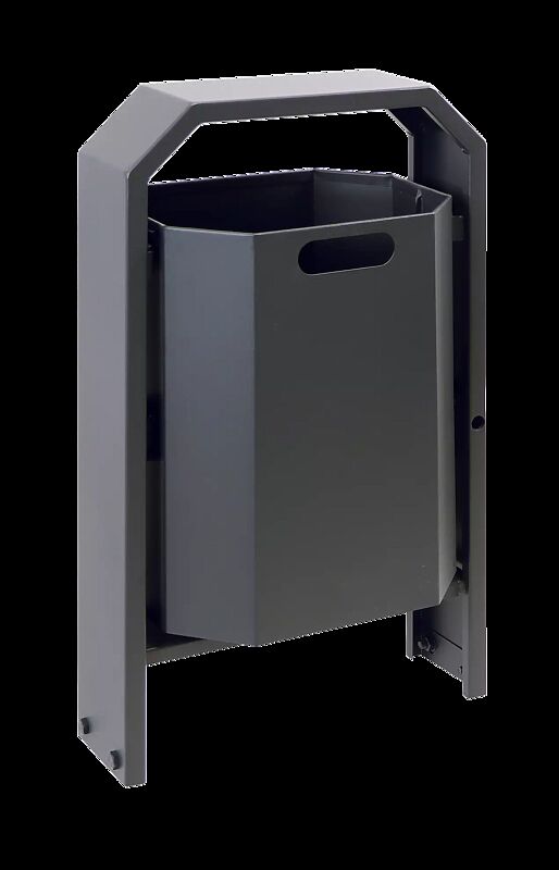 Abfallbehälter DEVON zum Aufdübeln, in RAL 7016 anthazitgrau