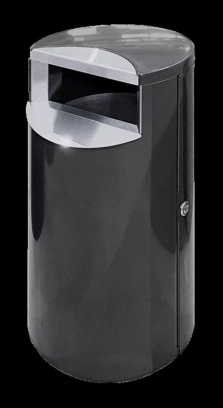 Abfallbehälter FINBIN CITY aus Stahl, 24 Liter, ohne Ascher, zur Wand- bzw. Pfostenbefestigung, in RAL 7024 graphitgrau