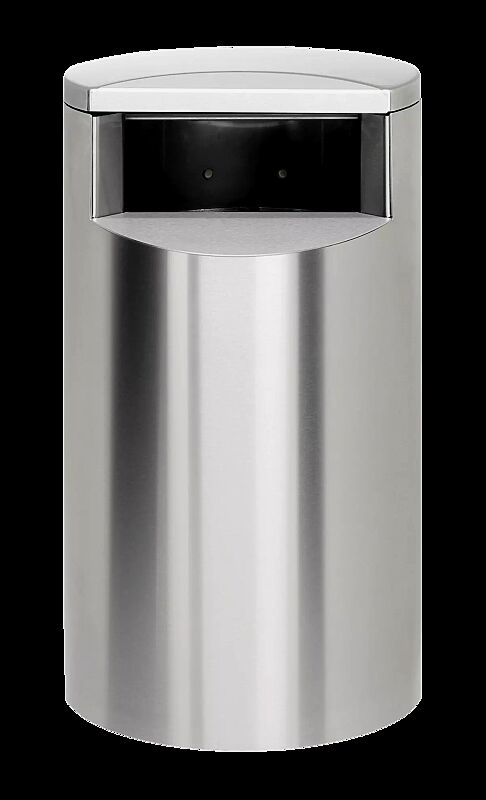 Abfallbehälter FINBIN CITY aus Edelstahl, 24 Liter, ohne Ascher, zur Wand- bzw. Pfostenbefestigung