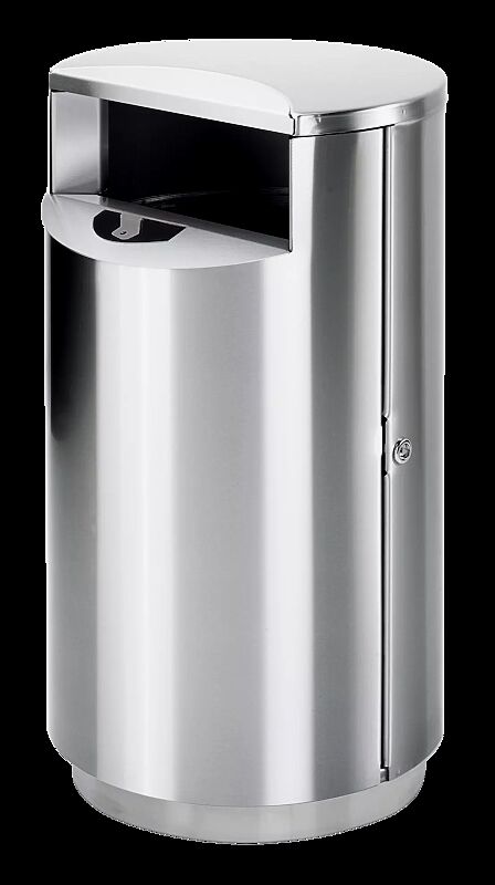 Standbehälter FINBIN CITY aus Edelstahl, 39 Liter, mit Ascher, zum Aufdübeln mittels Edelstahlsockel