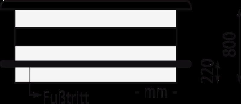 Stahlkorb mit Holzauflage inklusive Fußtritt, Höhe 800 mm