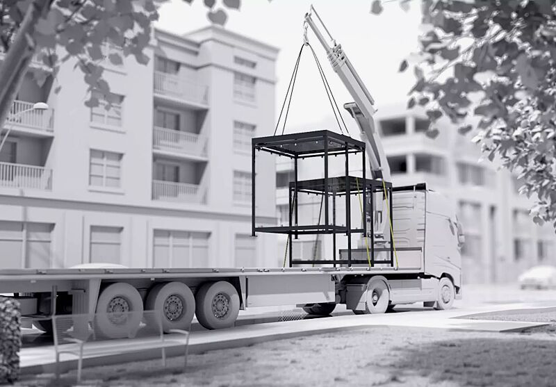 Entladung mit LKW-Ladekran