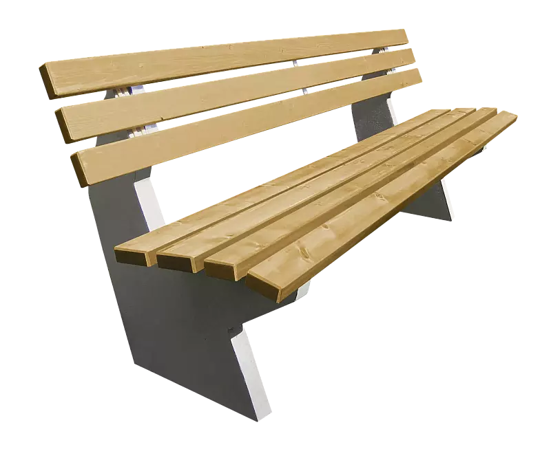 Sitzbank SICILIA mit Rückenlehne, mit Fichtenholzbelattung, lasiert