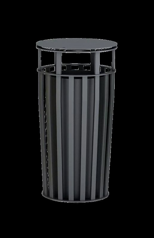 Abfallbehälter CORTINA mit Schutzdach in RAL 7024 graphitgrau