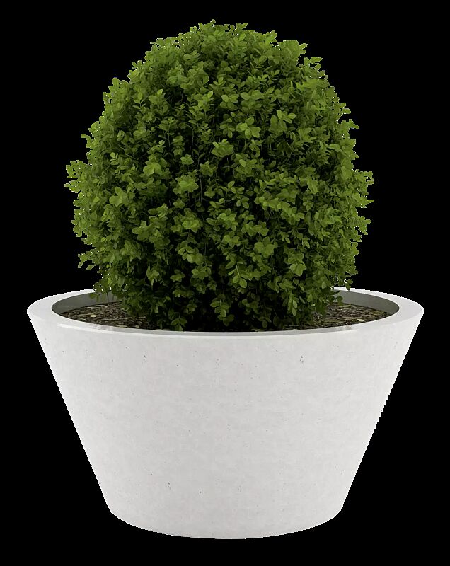 Pflanzbehälter CONICS, Ø 760 mm, HPC-Beton in hellgrau