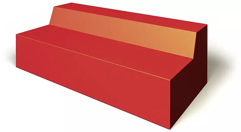 Sitzelement CLASSIC LINE - Double, mit Rückenlehne, in RAL 3020 verkehrsrot