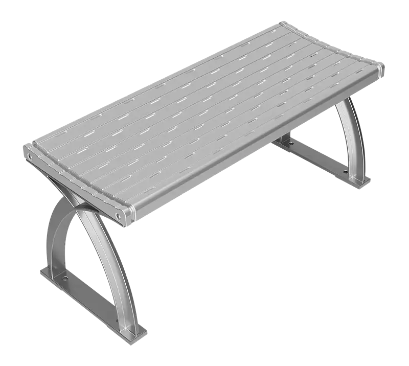  Sitzbank VASTO, Sitzfläche gerade, in RAL 9006 weißaluminium