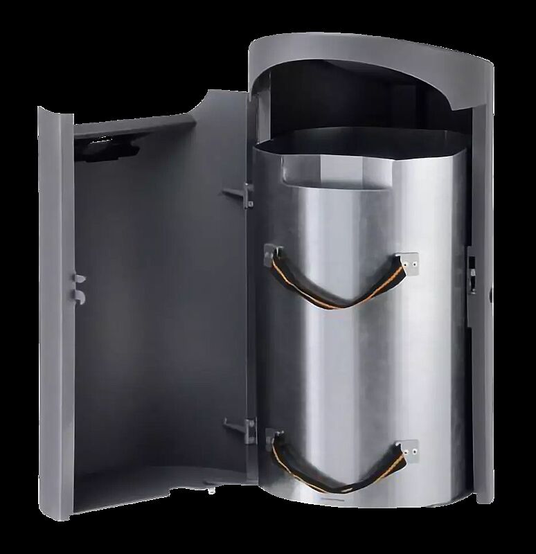 Abfallbehälter TOLUCA, 45 Liter, mit Ascher, inkl. Innenbehälter, zur Wand- / Pfostenbefestigung, in RAL 7016 anthrazitgrau