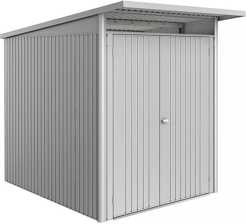 Gerätehaus AVANTGARDE®ECO, Größe A2, in silber-metallic, mit Doppelflügeltür