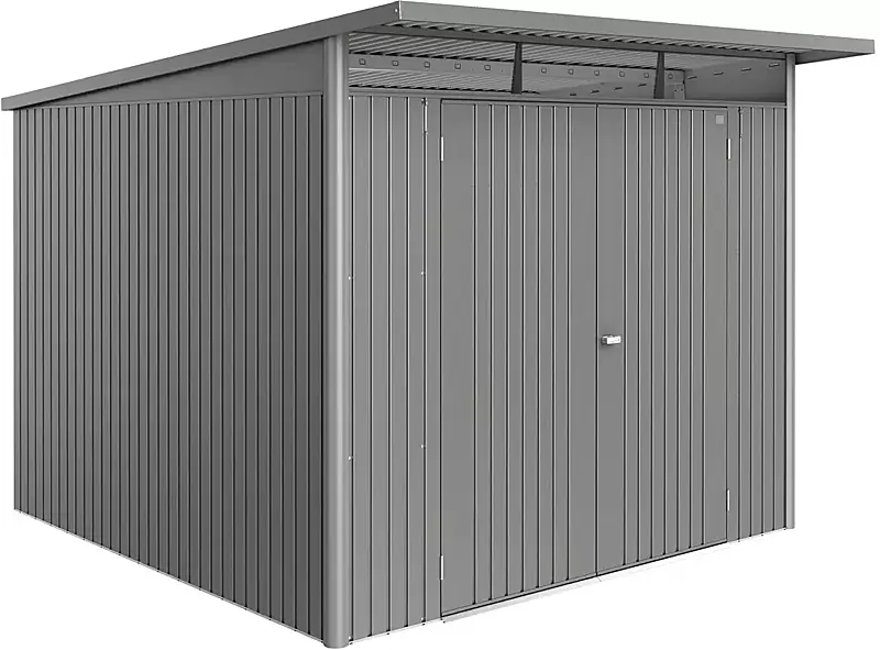 Gerätehaus AVANTGARDE®ECO, Größe A7, quarzgrau-metallic, mit Doppelflügeltür