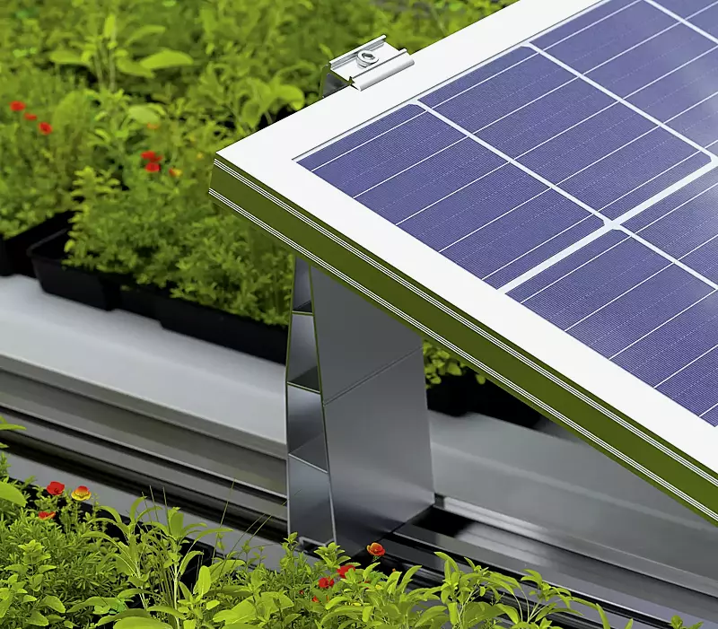 Systemprofil mit Aufständerungswinkel 15 Grad