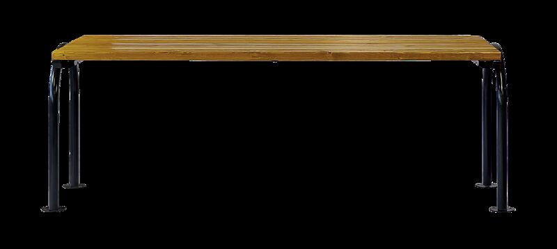 Tisch SAN REMO NEW, mit Fichtenholzbelattung, Stahlteile in RAL 9011 graphitschwarz