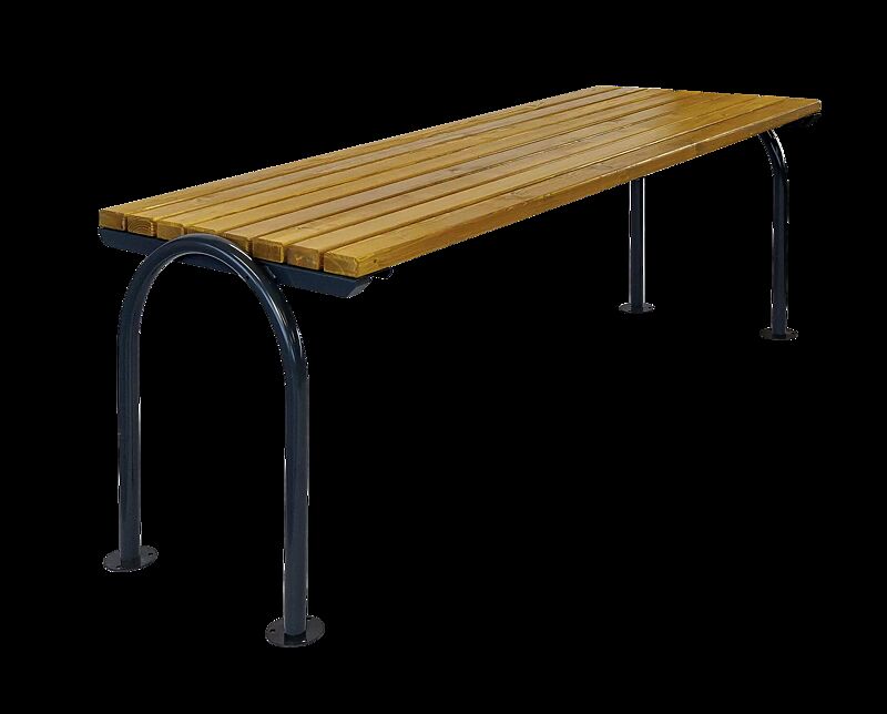 Tisch SAN REMO NEW, mit Fichtenholzbelattung, Stahlteile in RAL 9011 graphitschwarz