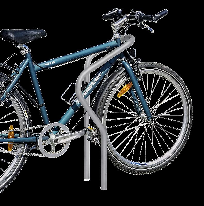 Anlehnbügel LARGO SINGLE in RAL 9006 weißaluminium