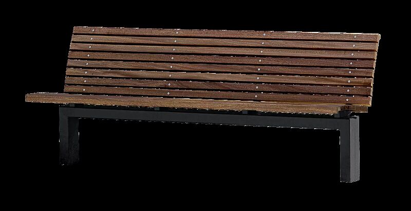 Sitzbank FJORDPARK mit Rückenlehne, Stahlteile in RAL 7016 anthrazitgrau